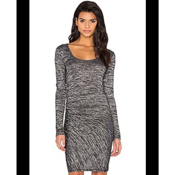 RAG & BONE | Ruched Twist Mini bodycon Dress in Black Heather | Size Small - Picture 1 of 6